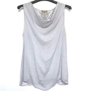 Carla Conti Sleeveless Silk Top, Boho Detail, Grey